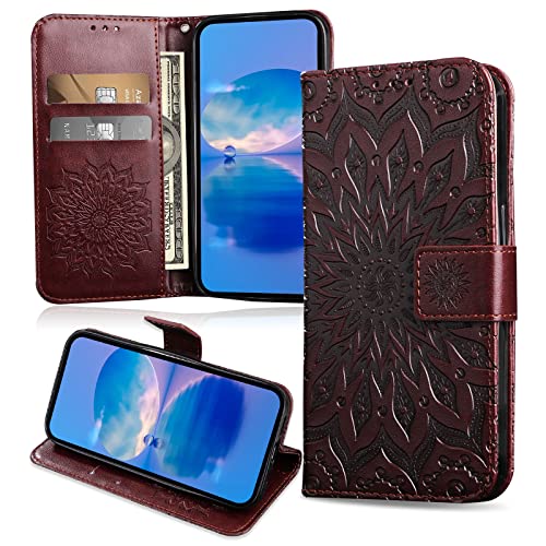 FCAXTIC Hülle Kompatibel mit Samsung Galaxy A10 / Galaxy M10, Magnet PU Leder Tasche Flip Schutzhülle, Brieftasche Klappbar Hülle, Braun von FCAXTIC