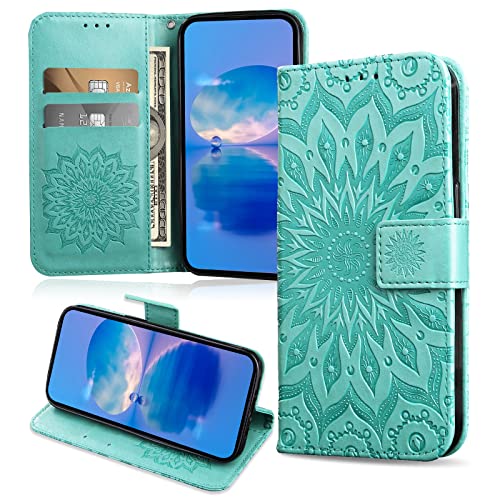 FCAXTIC Hülle Kompatibel mit Samsung Galaxy A32 4G, Magnet PU Leder Tasche Flip Schutzhülle, Brieftasche Klappbar Hülle, Grün von FCAXTIC