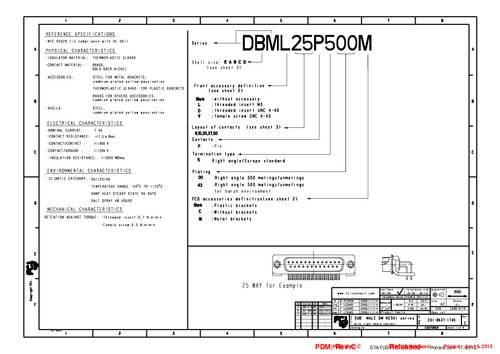 FCI DCML37P500M D-SUB Steckverbinder 1 St. Tray von FCI
