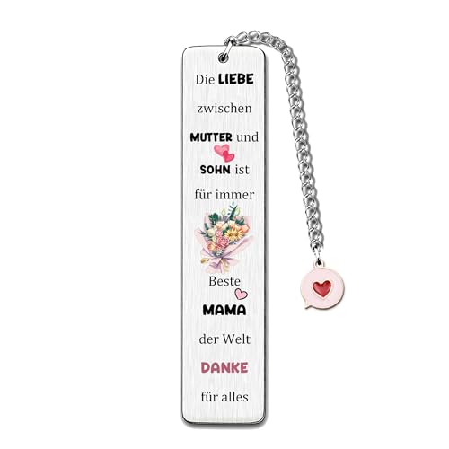 Mama Lesezeichen Weihnachten Muttertag Geschenk Frauen Blume Niedlich Geburtstags Ich liebe dich von Sohn Mama Ruhestand schätzen Liebe Zitate Gravierte Andenken Herz Charme von FCZIVA