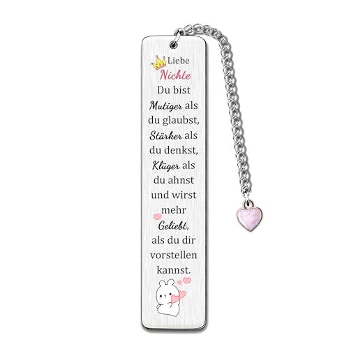 Nichte Lesezeichen Weihnachten Geburtstag Geschenk Ermutigen Frauen Teenager Abschluss Inspirierend Zurück Zur Schule Geschenk Schätzen Gehen Zur Universität Andenken Herz Charm Nichte Lesezeichen Weihnachten Geburtstag Geschenk Ermutigen Frauen Teenager Abschluss Inspirierend Zurück Zur Schule Geschenk Schätzen Gehen Zur Universität Andenken Herz Charm von FCZIVA