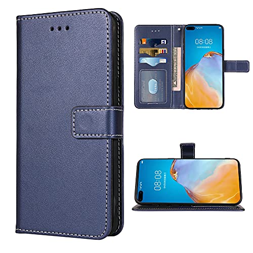 FDCWTSH Kompatibel mit Huawei P40 Pro Wallet Case Handschlaufe Lanyard Leder Flip Cover Kartenhalter Ständer Handy Hüllen für Hawaii P40Pro 5G P 40 40pro Damen Herren Blau von FDCWTSH