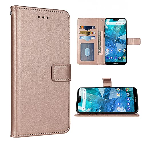 FDCWTSH Kompatibel mit Nokia 7.1 Wallet Case Wrist Strap Lanyard Leder Flip Cover Kartenhalter Stand Handyzubehör Folio Handyhüllen für Nokia7.1 TA-1085 Damen Herren Roségold FDCWTSH Kompatibel mit Nokia 7.1 Wallet Case Wrist Strap Lanyard Leder Flip Cover Kartenhalter Stand Handyzubehör Folio Handyhüllen für Nokia7.1 TA-1085 Damen Herren Roségold von FDCWTSH