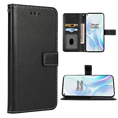 FDCWTSH Kompatibel mit OnePlus 8 Pro One Plus 8Pro 5G Wallet Case Handschlaufe Lanyard Leder Flip Cover Kartenhalter Ständer Handy Hüllen für On 1Plus 1 + Plus 8 1+ Schwarz von FDCWTSH