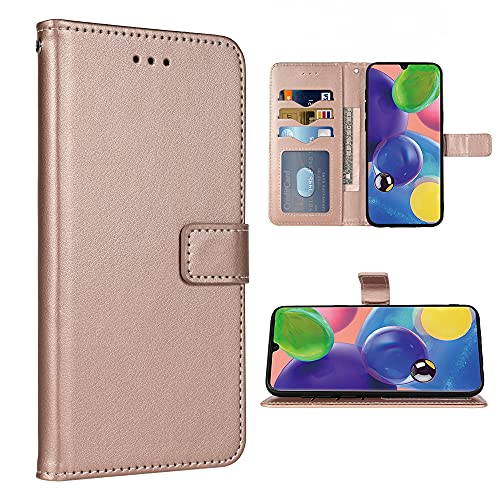 FDCWTSH Kompatibel mit Samsung Galaxy A71 (4G) Wallet Case Handschlaufe Lanyard Leder Flip Cover Kartenhalter Ständer Handy Hüllen für Glaxay A 71 Gaxaly 71A S71 A715F Roségold von FDCWTSH