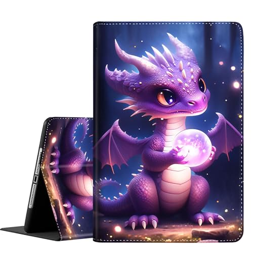 FDHHKJUKO Hülle für iPad (A16) 11th Generation 11 Zoll (2025), für iPad 10th Generation 10.9 Zoll (2022), Slim Folding Stand Cover mit Auto Wake/Sleep, Purple Dragon Baby von FDHHKJUKO