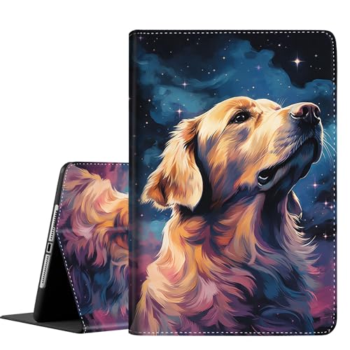 FDHHKJUKO Schutzhülle für iPad (A16) 11. Generation 11 Zoll (2025), für iPad 10. Generation 10,9 Zoll (2022), schlanke Klappständer Abdeckung mit Auto Wake/Sleep, Golden Retriever Hund von FDHHKJUKO