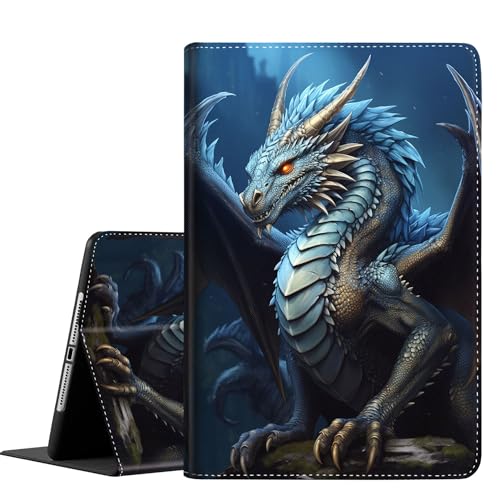 Schutzhülle für iPad 9,7 (Modell 2018/2017, 6. / 5. Generation), schmal, klappbar, mit automatischer Wake/Sleep-Funktion, iPad 9,7 Zoll (2018/2017), Drache von FDHHKJUKO