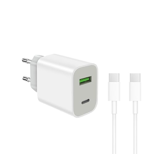 20W USB C Ladegerät mit Kabel 1.2M, Schnellladegerät Netzteil Adapter Stecker, Ladestecker USB-Schnellladenetzteil USB-C Charger Netzstecker für iPhone 16 15 14 13 12 11 iPad Samsung Galaxy Weiß von FDHJGFTR
