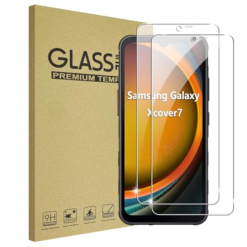 FDHYFGDY 2 Stück Schutzfolie für Samsung Galaxy Xcover 7 Panzerglas, kratzfest, blasenfrei Panzerglas, Displayschutzfolie mit Härtegrad 9H von FDHYFGDY