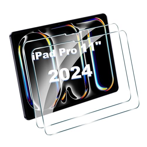 FDHYFGDY 2 Stück Schutzfolie für iPad Pro 11 Zoll 2024 Panzerglas, kratzfest, blasenfrei, Härtegrad 9H, Displayschutzfolie für iPad Pro 11” 2024 von FDHYFGDY