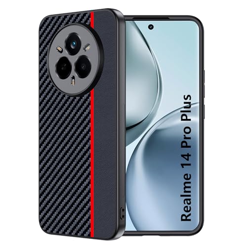FDHYFGDY Handyhülle für Realme 14 Pro Plus Hülle,Kratzfest,stoßfest, Kameraschutz, Kameraschutz [Kohlefaser] Case für Realme 14 Pro+ Schutzhülle von FDHYFGDY
