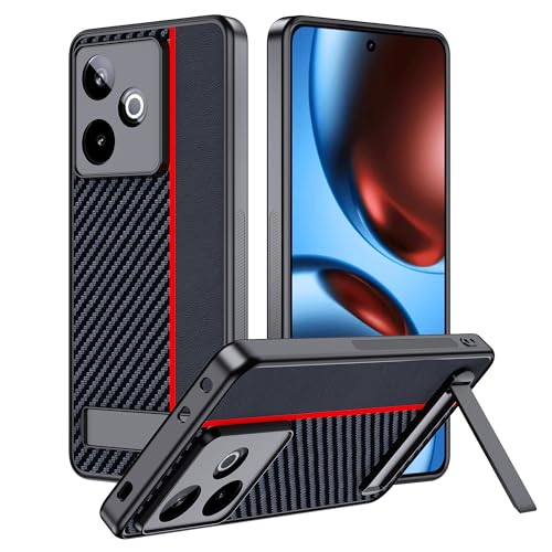 FDHYFGDY Hülle für Realme GT 7 Schutzhülle mit Ständer – Wasserdicht und Stoßfest – Handyhülle aus Carbonfaser, Verstellbarer Winkel Handyständer kompatible für Realme GT 7 Case von FDHYFGDY