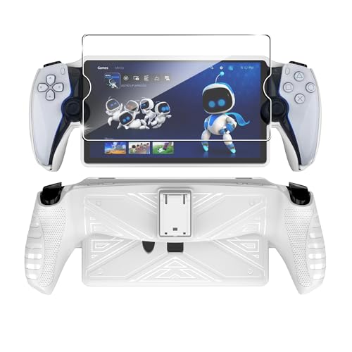 FDHYFGDY Hülle für Sony Playstation Portal/PS Portal / PS5 mit 1 Stück Schutzfolie, Hülle mit Ständer, stoßdämpfende und Kratzfeste Schutzhülle (Weiß) von FDHYFGDY