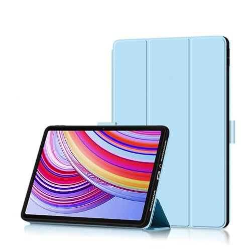 FDHYFGDY Hülle für Xiaomi Redmi Pad Pro/Poco Pad Schutzhülle, Neues PU Leder Case Dreifach Falt Klapp Schutzhülle mit Auto Schlaf/Wach Funktion -Blau von FDHYFGDY