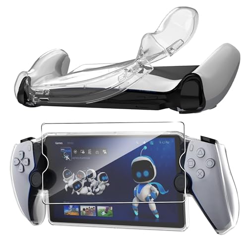 FDHYFGDY Schutzhülle für Sony Playstation Portal (PS Portal) Spielmaschine mit 1 Stück Schutzfolie, stoßdämpfende TPU-Schutzhülle – transparent von FDHYFGDY