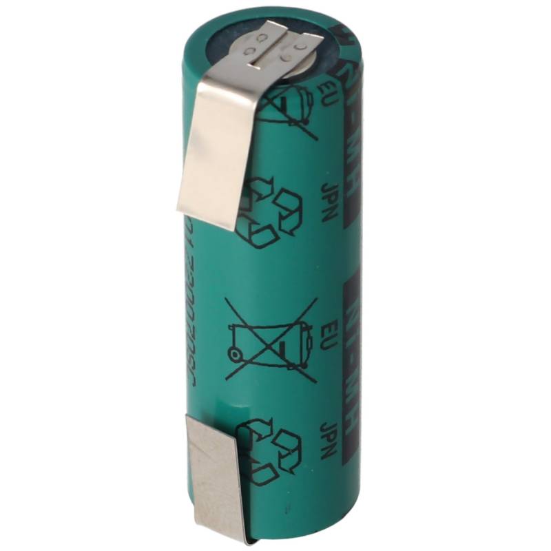 4/5AA NiMH Akku FDK 1,2 Volt 1100mAh mit Lötfahnen U-Form, Industrieausführung Flattop 43x14,2mm von FDK (ehem. Sanyo)
