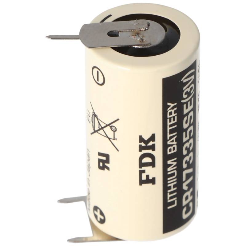 Sanyo Lithium Batterie CR17335 SE Size 2/3A, 3er Print Lötfahnen Rastermaß 10mm von FDK (ehem. Sanyo)