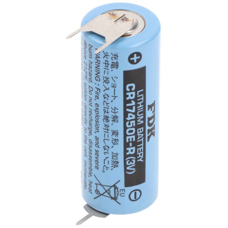 Sanyo Lithium Batterie CR17450E-R Size A, 3V, 3er Print Lötfahnen, ++- von FDK (ehem. Sanyo)