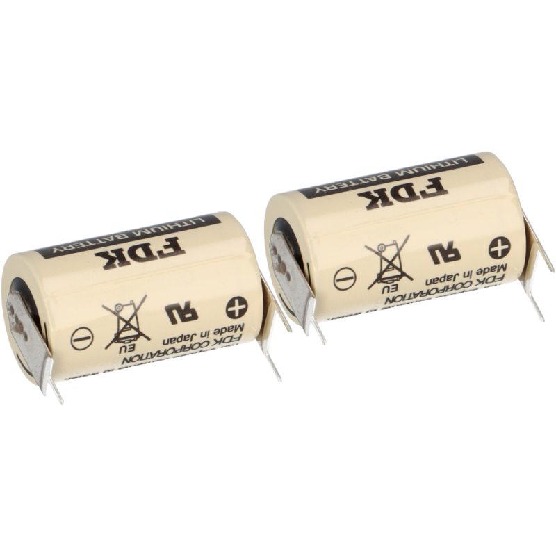 2x FDK Lithium 3V Batterie CR 14250SE-FT1 1/2AA - Zelle 2/1 pin ++/- Rastermaß: 7,5mm von FDK (ehemals Sanyo)