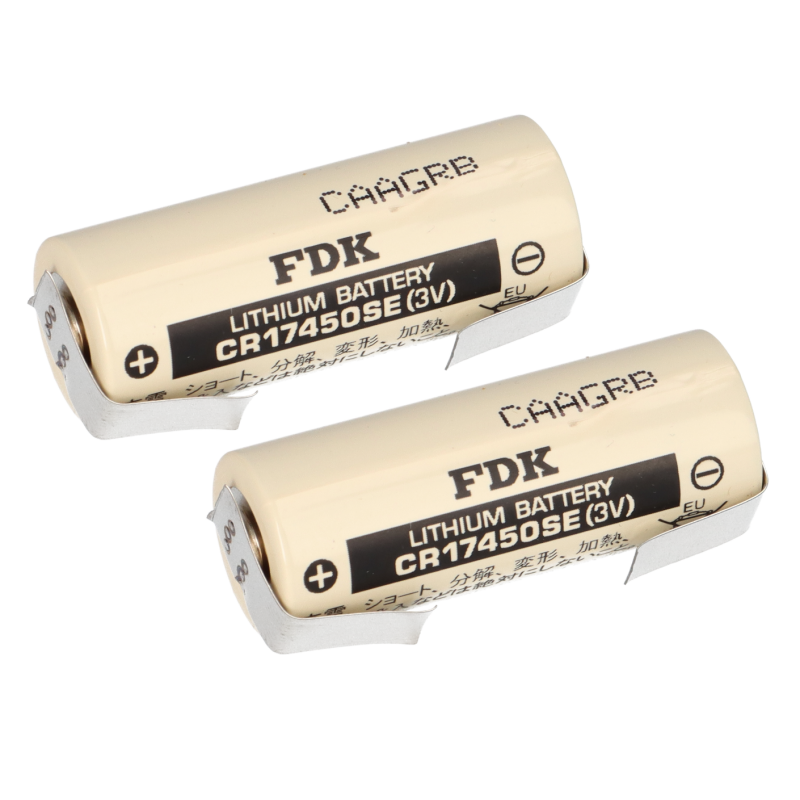 2x FDK Lithium 3V Batterie CR 17450SE A - Zelle U Lötfahne Temperaturbereich -40 - +85°C von FDK (ehemals Sanyo)