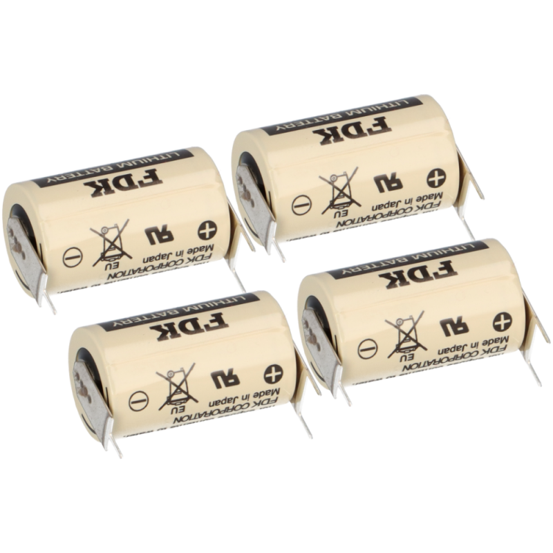 4x FDK Lithium 3V Batterie CR 14250SE-FT1 1/2AA - Zelle 2/1 pin ++/- Rastermaß: 7,5mm von FDK (ehemals Sanyo)