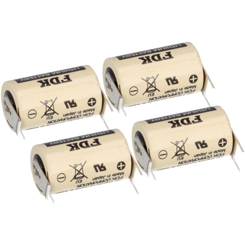 4x FDK Lithium 3V Batterie CR 14250SE-FT1 1/2AA - Zelle 2/1 pin ++/- Rastermaß: 7,5mm von FDK (ehemals Sanyo)