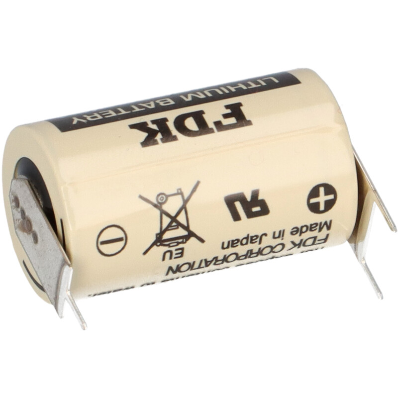 FDK Lithium 3V Batterie CR 14250SE-FT1 1/2AA - Zelle 2/1 pin ++/- Rastermaß: 7,5mm von FDK (ehemals Sanyo)