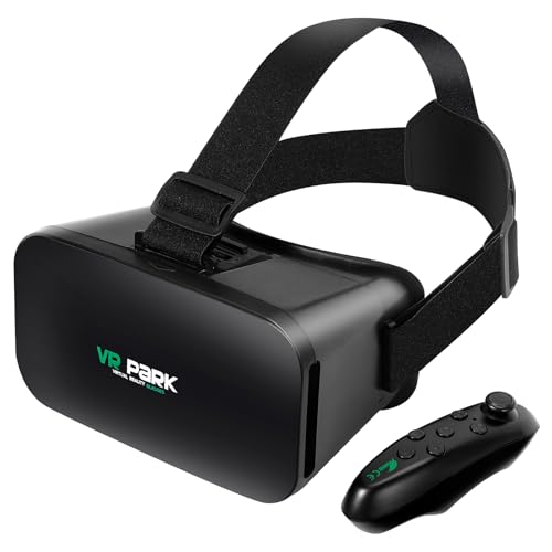 VR Brille für Handy, Virtual Reality Brille mit Bluetooth-Fernbedienung, 360° Drehung, Betrachtungswinkel 90-120 Grad, HD Anti-Blau Linsen 3D VR Brille für iPhone & Android 4,0-6,7 Zoll VR Brille für Handy, Virtual Reality Brille mit Bluetooth-Fernbedienung, 360° Drehung, Betrachtungswinkel 90-120 Grad, HD Anti-Blau Linsen 3D VR Brille für iPhone & Android 4,0-6,7 Zoll von FDKene