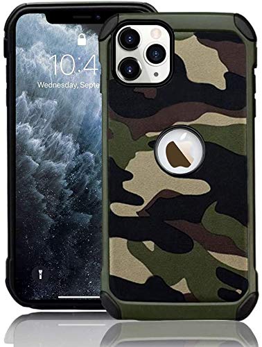 FDTCYDS iPhone 13 Pro 6.1 Hülle Shockproof Hybrid Rugged Camouflage Cover Handyhülle für AppleG iPhone 13 Pro 6.1 - Camo Grün von FDTCYDS