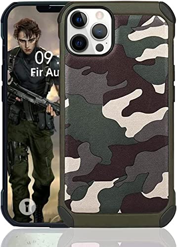 FDTCYDS iPhone 14 Pro 6.1 Zoll Hülle Shockproof Hybrid Rugged Camouflage Cover Handyhülle - Camo Grün von FDTCYDS
