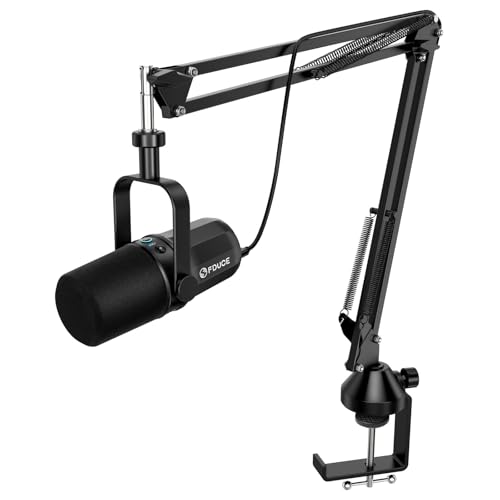 FDUCE SL40+ dynamisches Podcast-Mikrofon, USB/XLR-Mikrofon-Set für Gaming und Streaming, dynamisches Mikrofon mit Galgenarmst?nder, integrierter Kopfh?rerausgang, Stummschalttaste, Gain-Taste von FDUCE