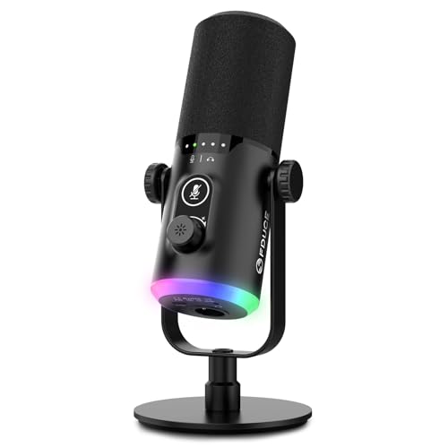 FDUCE USB/XLR-Gaming-Mikrofon-Set, dynamisches PC-Mikrofon für Podcast-Streaming, Computer-RGB-Mikrofon-Kit mit Desktop-Ständer, Stummschalttaste und Kopfhöreranschluss, für Aufnahme, Voice-Over (D30) FDUCE USB/XLR-Gaming-Mikrofon-Set, dynamisches PC-Mikrofon für Podcast-Streaming, Computer-RGB-Mikrofon-Kit mit Desktop-Ständer, Stummschalttaste und Kopfhöreranschluss, für Aufnahme, Voice-Over (D30) von FDUCE