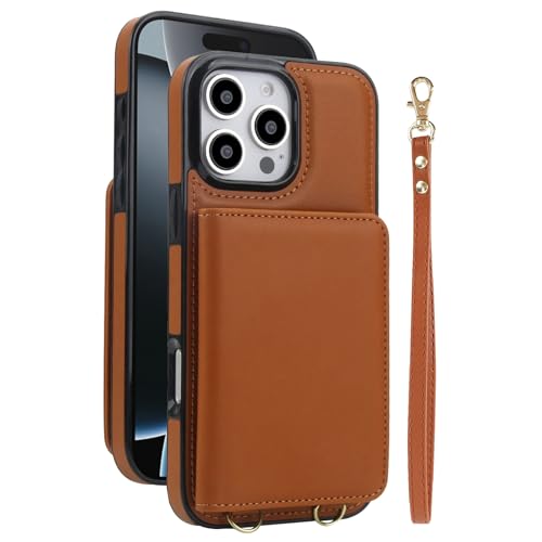 FDUJINH Brieftasche Hülle Für iPhone 16 Pro Max/16 Pro/16 Plus/16, Luxus Leder Handyhülle Standfunktion Handgelenkband Schultergurt Abdeckung,Braun,16 FDUJINH Brieftasche Hülle Für iPhone 16 Pro Max/16 Pro/16 Plus/16, Luxus Leder Handyhülle Standfunktion Handgelenkband Schultergurt Abdeckung,Braun,16 von FDUJINH