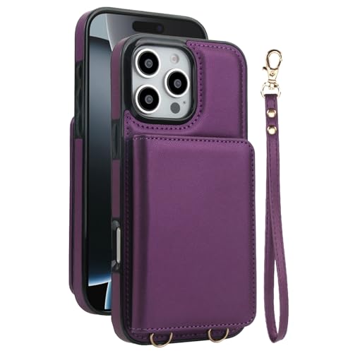 FDUJINH Brieftasche Hülle Für iPhone 16 Pro Max/16 Pro/16 Plus/16, Luxus Leder Handyhülle Standfunktion Handgelenkband Schultergurt Abdeckung,Lila,16 Plus FDUJINH Brieftasche Hülle Für iPhone 16 Pro Max/16 Pro/16 Plus/16, Luxus Leder Handyhülle Standfunktion Handgelenkband Schultergurt Abdeckung,Lila,16 Plus von FDUJINH
