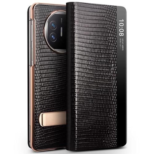 FDUJINH Echtes Leder Hülle Für Huawei Mate X6, Intelligenter Schlaf View Fenster Flip Handyhülle Faltbare Ständer Luxus Krokodilmuster Schutzhülle,Schwarz,Mate X6 FDUJINH Echtes Leder Hülle Für Huawei Mate X6, Intelligenter Schlaf View Fenster Flip Handyhülle Faltbare Ständer Luxus Krokodilmuster Schutzhülle,Schwarz,Mate X6 von FDUJINH