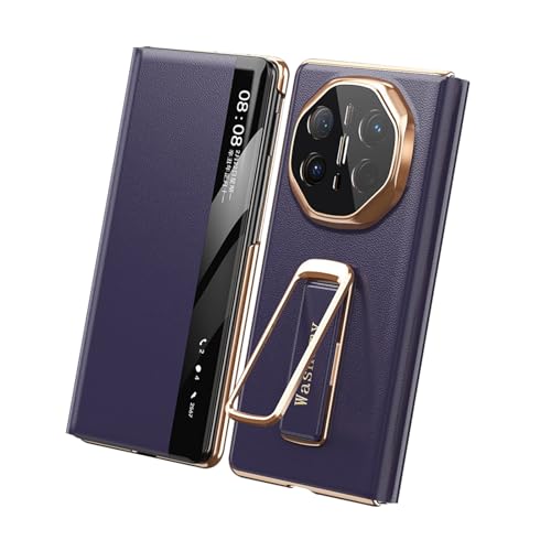 FDUJINH Echtes Leder Hülle Für Huawei Mate X6, Intelligenter Sichtbares Fenster Flip Handschlaufe Handyhülle Unsichtbarer Ständer Rundumschutz Fall,Lila,Mate X6 FDUJINH Echtes Leder Hülle Für Huawei Mate X6, Intelligenter Sichtbares Fenster Flip Handschlaufe Handyhülle Unsichtbarer Ständer Rundumschutz Fall,Lila,Mate X6 von FDUJINH