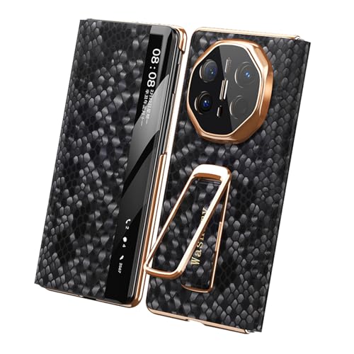 FDUJINH Echtes Leder Hülle Für Huawei Mate X6, Intelligenter Sichtbares Fenster Flip Handschlaufe Handyhülle Unsichtbarer Ständer Rundumschutz Kratzfest,Schwarz,Mate X6 FDUJINH Echtes Leder Hülle Für Huawei Mate X6, Intelligenter Sichtbares Fenster Flip Handschlaufe Handyhülle Unsichtbarer Ständer Rundumschutz Kratzfest,Schwarz,Mate X6 von FDUJINH