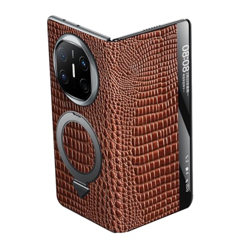 FDUJINH Echtes Leder Hülle Für Huawei Mate X6, Magnetisch Ring Ständer Handyhülle Intelligenter Sichtbares Fenster Luxus Krokodilmuster Schutzhülle,Braun,Mate X6 FDUJINH Echtes Leder Hülle Für Huawei Mate X6, Magnetisch Ring Ständer Handyhülle Intelligenter Sichtbares Fenster Luxus Krokodilmuster Schutzhülle,Braun,Mate X6 von FDUJINH