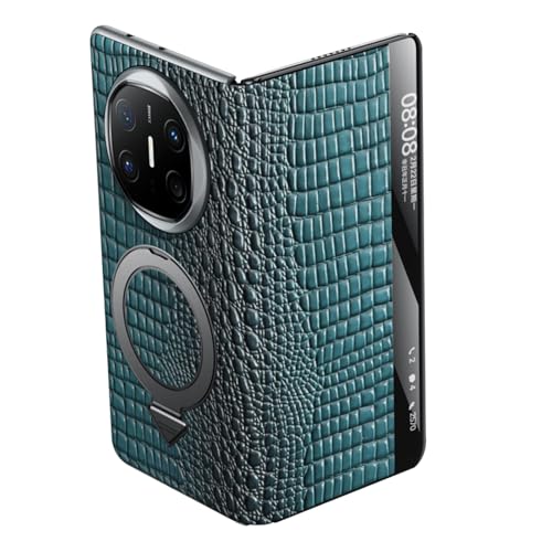 FDUJINH Echtes Leder Hülle Für Huawei Mate X6, Magnetisch Ring Ständer Handyhülle Intelligenter Sichtbares Fenster Luxus Krokodilmuster Schutzhülle,Grün,Mate X6 FDUJINH Echtes Leder Hülle Für Huawei Mate X6, Magnetisch Ring Ständer Handyhülle Intelligenter Sichtbares Fenster Luxus Krokodilmuster Schutzhülle,Grün,Mate X6 von FDUJINH
