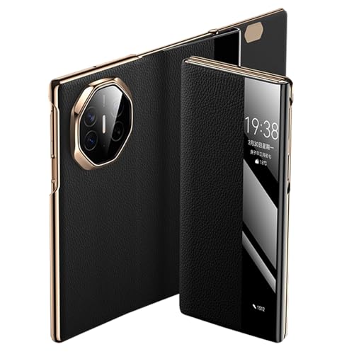 FDUJINH Echtes Lederhülle Für Huawei Mate XT, Flip View Fenster Ultradünnes Luxury Geschäftlich Handyhülle Rundumschutz Stossfest,Gold,Mate XT FDUJINH Echtes Lederhülle Für Huawei Mate XT, Flip View Fenster Ultradünnes Luxury Geschäftlich Handyhülle Rundumschutz Stossfest,Gold,Mate XT von FDUJINH