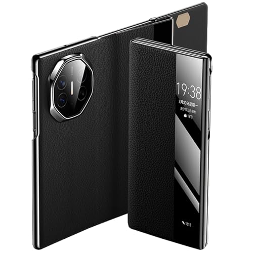 FDUJINH Echtes Lederhülle Für Huawei Mate XT, Flip View Fenster Ultradünnes Luxury Geschäftlich Handyhülle Rundumschutz Stossfest,Schwarz,Mate XT FDUJINH Echtes Lederhülle Für Huawei Mate XT, Flip View Fenster Ultradünnes Luxury Geschäftlich Handyhülle Rundumschutz Stossfest,Schwarz,Mate XT von FDUJINH
