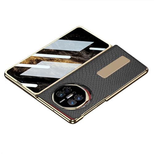 FDUJINH Handyhülle Für Huawei Mate X6, Ständer Einstellbar Galvanisierte Echt Lederhülle Mit Displayschutz Glas Stoßfest Schutzhülle,Schwarz,Mate X6 FDUJINH Handyhülle Für Huawei Mate X6, Ständer Einstellbar Galvanisierte Echt Lederhülle Mit Displayschutz Glas Stoßfest Schutzhülle,Schwarz,Mate X6 von FDUJINH