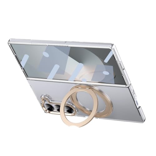 FDUJINH Handyhülle Für Samsung Galaxy Z Fold 6, Kamera Display Kratzfeste Schutz Hülle Drehbar Ring Ständer Kristallklar PC Ultradünn Handytasche,Gold,Fold 6 FDUJINH Handyhülle Für Samsung Galaxy Z Fold 6, Kamera Display Kratzfeste Schutz Hülle Drehbar Ring Ständer Kristallklar PC Ultradünn Handytasche,Gold,Fold 6 von FDUJINH