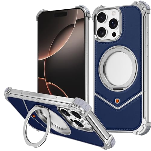 FDUJINH Handyhülle Für iPhone 16 Pro Max/16 Pro, Mit Ring Ständer Ultradünnes Hülle Rahmenlos Magnetisches Stossfest Metall Lederhülle,Blau,16 Pro Max FDUJINH Handyhülle Für iPhone 16 Pro Max/16 Pro, Mit Ring Ständer Ultradünnes Hülle Rahmenlos Magnetisches Stossfest Metall Lederhülle,Blau,16 Pro Max von FDUJINH