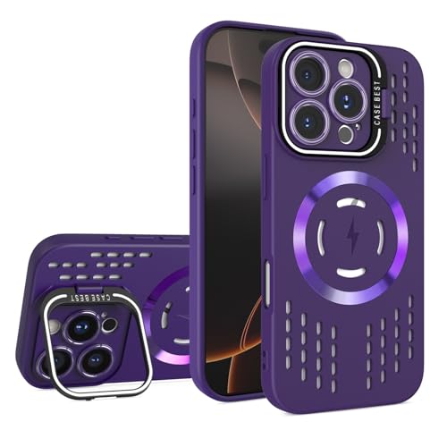 FDUJINH Handyhülle Für iPhone 16 Pro Max/16 Pro/16 Plus/16, Kameraschutz Ständer Stoßfest TPU Schutzhülle Magnetisch Wärmeableitung Hülle,Lila,16 FDUJINH Handyhülle Für iPhone 16 Pro Max/16 Pro/16 Plus/16, Kameraschutz Ständer Stoßfest TPU Schutzhülle Magnetisch Wärmeableitung Hülle,Lila,16 von FDUJINH