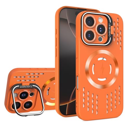 FDUJINH Handyhülle Für iPhone 16 Pro Max/16 Pro/16 Plus/16, Kameraschutz Ständer Stoßfest TPU Schutzhülle Magnetisch Wärmeableitung Hülle,Orange,16 Pro Max FDUJINH Handyhülle Für iPhone 16 Pro Max/16 Pro/16 Plus/16, Kameraschutz Ständer Stoßfest TPU Schutzhülle Magnetisch Wärmeableitung Hülle,Orange,16 Pro Max von FDUJINH