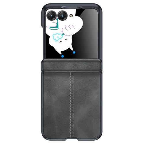 FDUJINH Handyhülle Leder Für Motorola Razr 60, Mit Eingebauter Glas Displayschutzfolie, Scharnier Schutz Vintage Hülle,Schwarz,60 FDUJINH Handyhülle Leder Für Motorola Razr 60, Mit Eingebauter Glas Displayschutzfolie, Scharnier Schutz Vintage Hülle,Schwarz,60 von FDUJINH