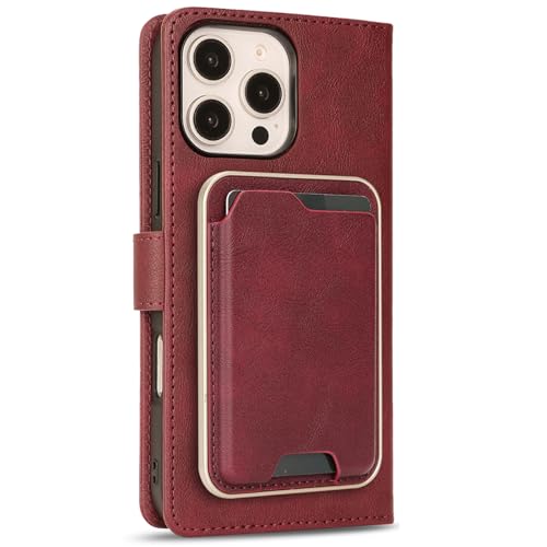 FDUJINH Hülle Brieftasche Für iPhone 16 Pro Max/16 Pro/16 Plus/16, Demontage Kartenfächern Magnetisch Leder Handyhülle Rundumschutz,Rot,16 Pro Max FDUJINH Hülle Brieftasche Für iPhone 16 Pro Max/16 Pro/16 Plus/16, Demontage Kartenfächern Magnetisch Leder Handyhülle Rundumschutz,Rot,16 Pro Max von FDUJINH