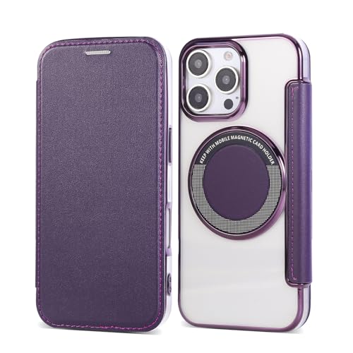 FDUJINH Hülle Brieftasche Für iPhone 16 Pro Max/16 Pro/16 Plus/16, Magnetischer Leder Schutzhülle Stossfest Klarer Rückseite Handyhülle,Lila,16 Plus FDUJINH Hülle Brieftasche Für iPhone 16 Pro Max/16 Pro/16 Plus/16, Magnetischer Leder Schutzhülle Stossfest Klarer Rückseite Handyhülle,Lila,16 Plus von FDUJINH